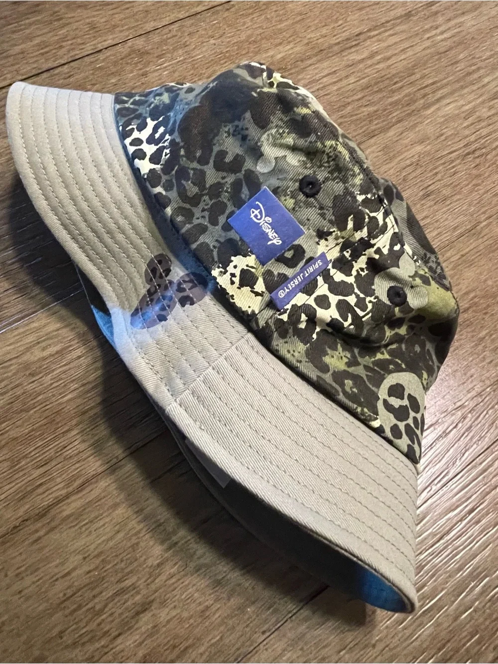 Disney Parks Animal Kingdom Camo Leopard Mickey Print Bucket Hat